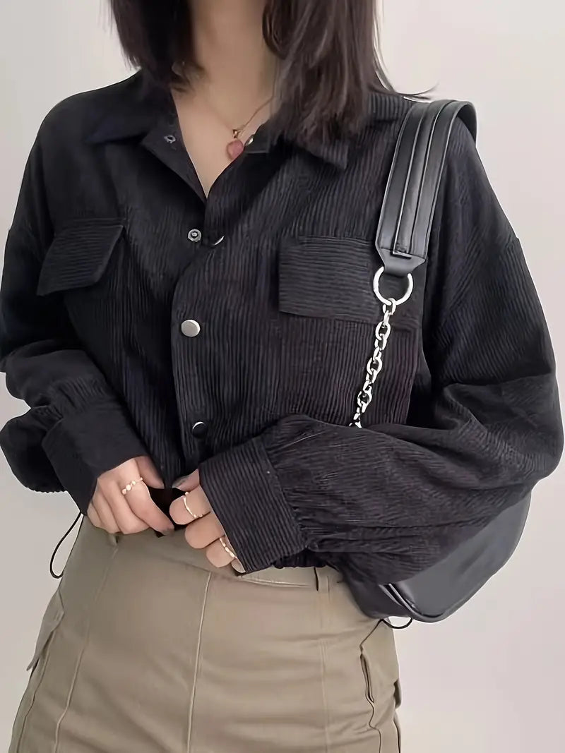 Fleece Loose Outerwear with Drawstring