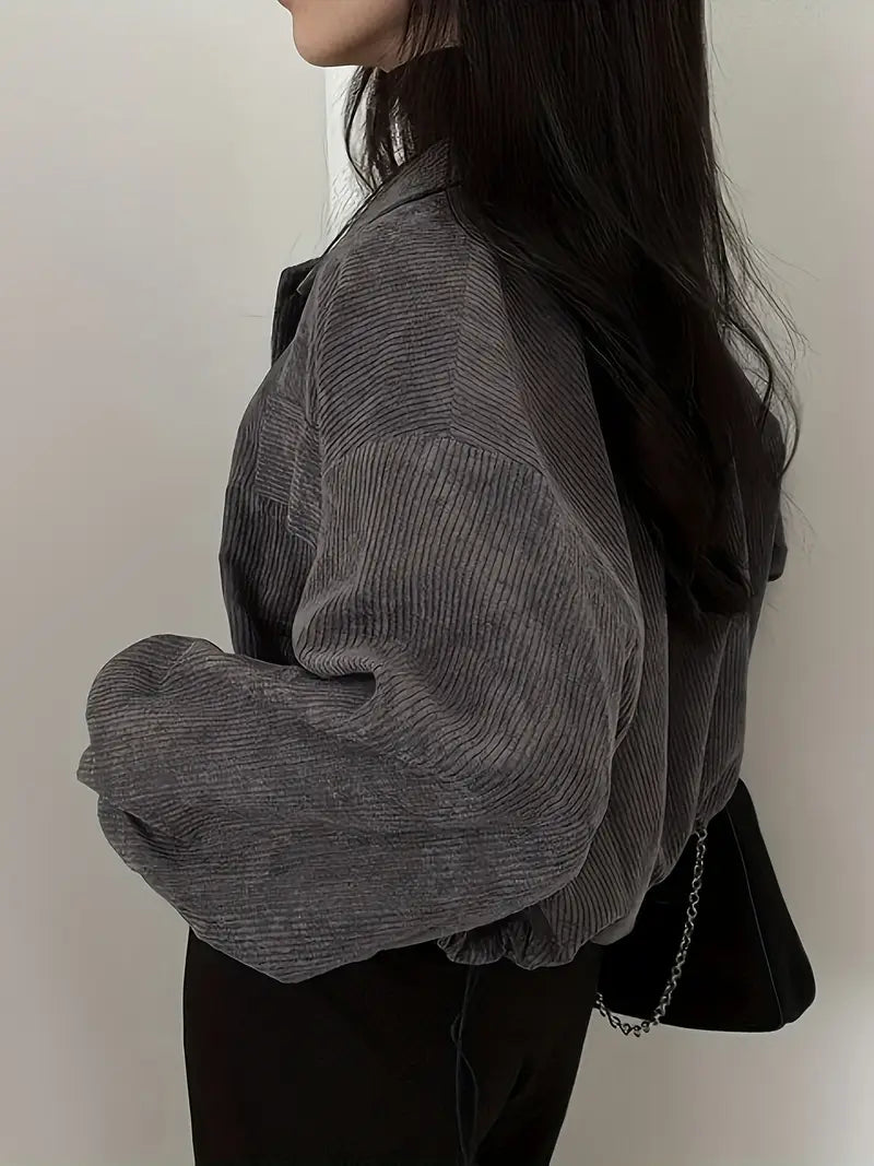 Fleece Loose Outerwear with Drawstring