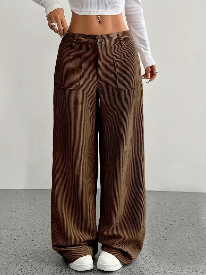 Wide Leg Corduroy Pants