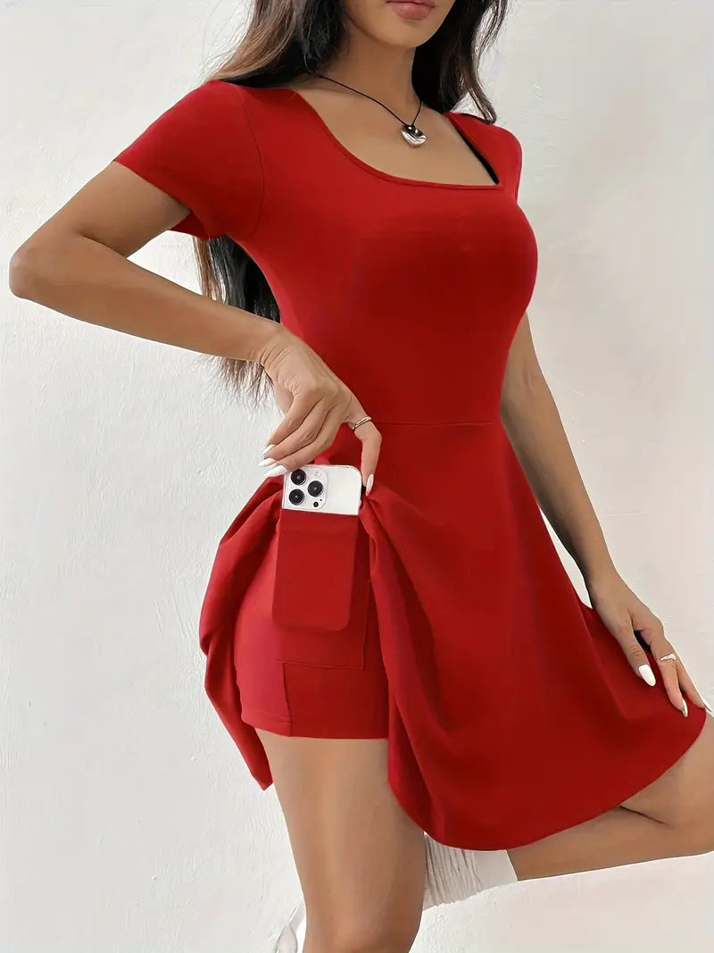 Casual Comfort Fit Women's Short Sleeve Dress