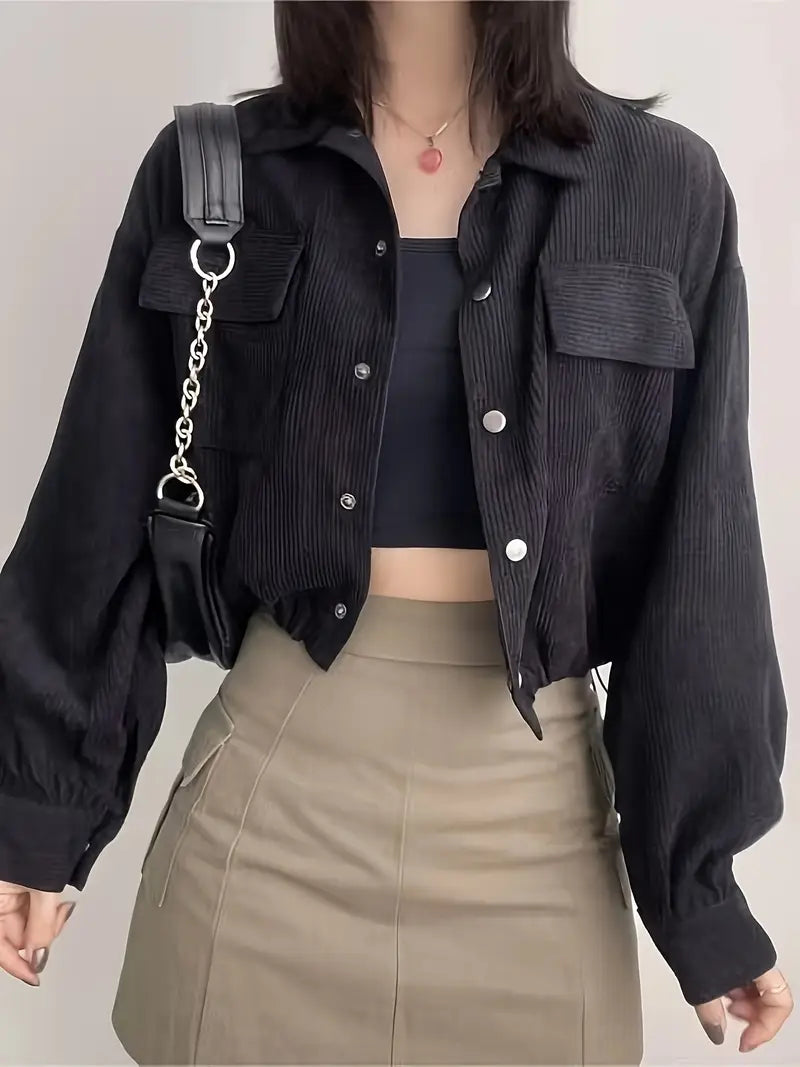 Fleece Loose Outerwear with Drawstring