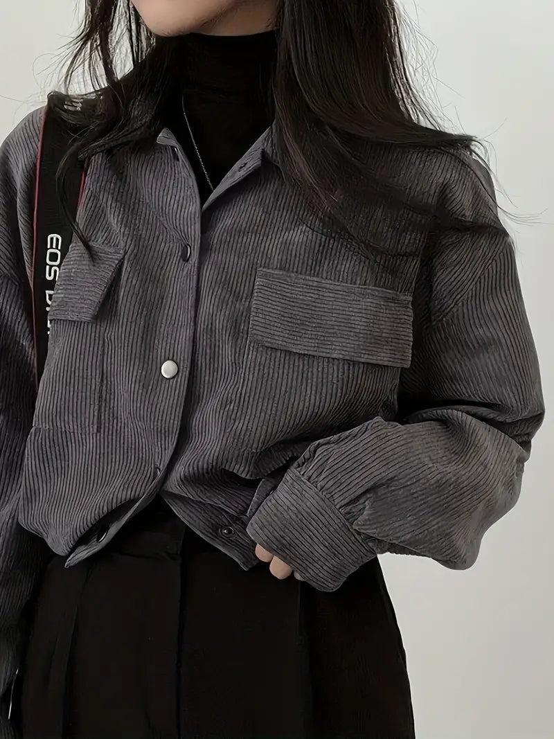 Fleece Loose Outerwear with Drawstring