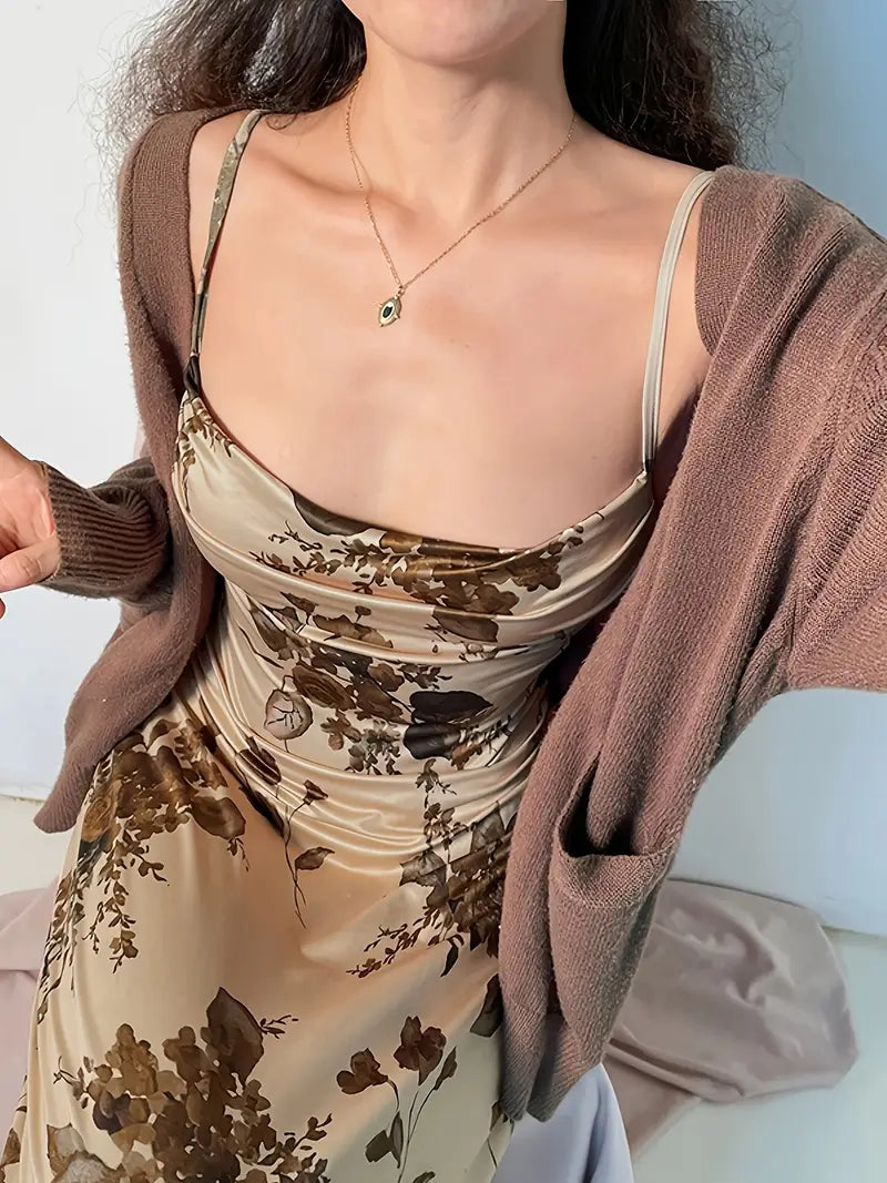 Flirty Floral Print Ruched Bodycon Dress