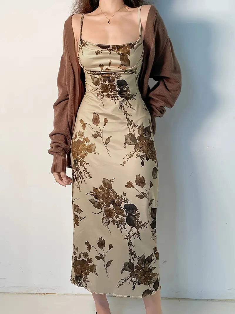 Flirty Floral Print Ruched Bodycon Dress