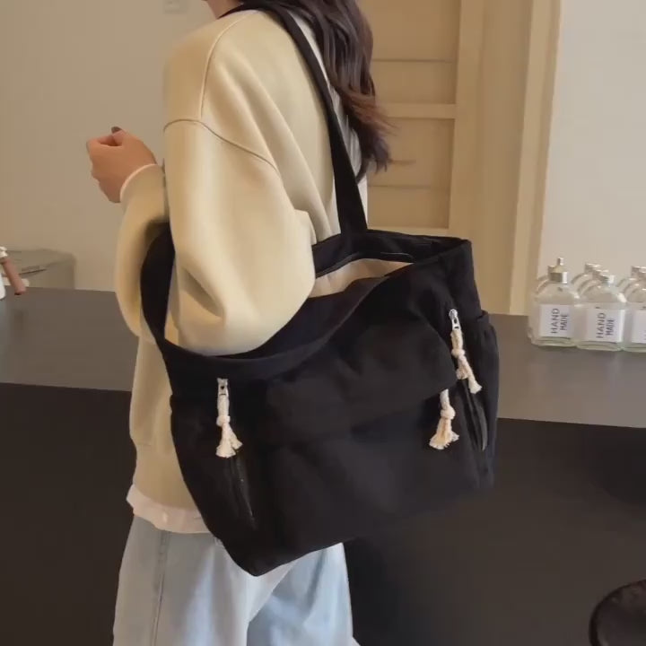 Perfect Lily Beige Corduroy Tote Bag