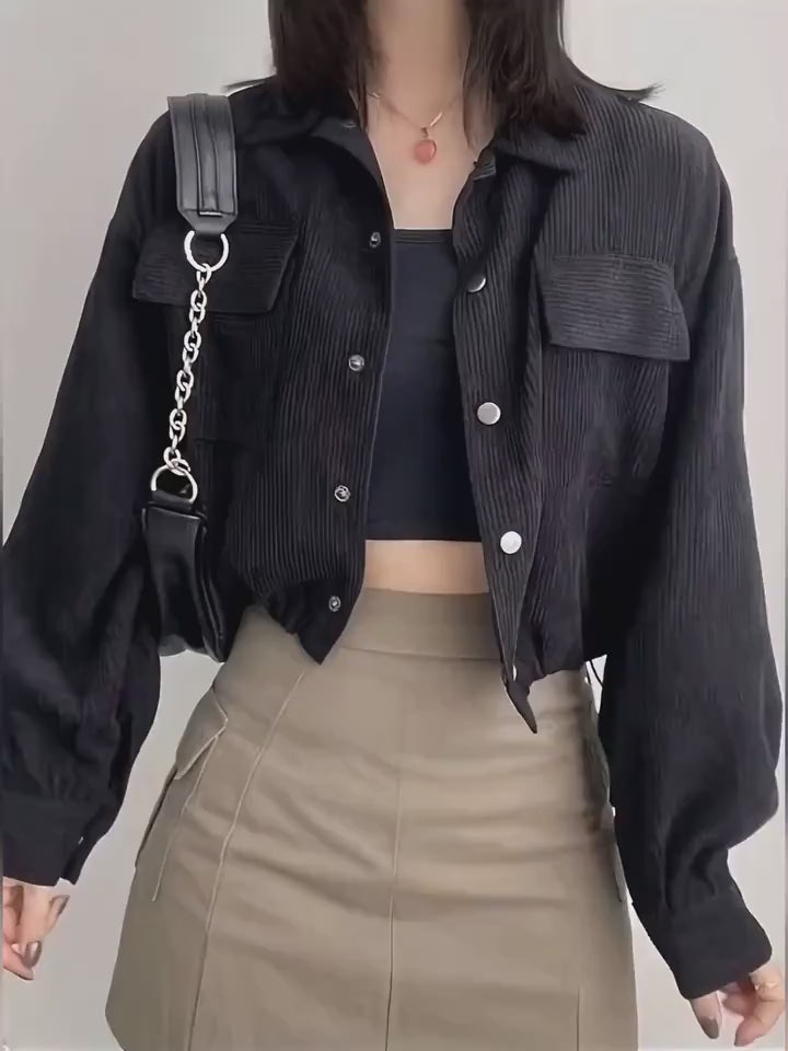 Fleece Loose Outerwear with Drawstring